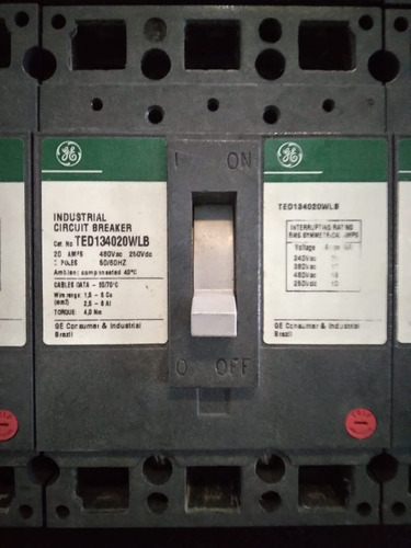 Breaker Industrial Ted 3 Polos 20 Amp General Electric 