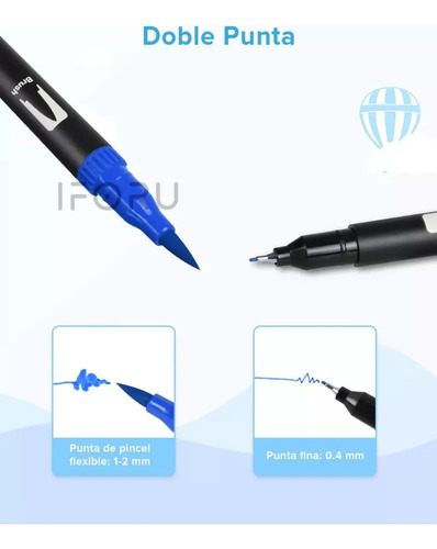 Marcadores Iforu 120 Colores De Doble Punta Con Puntas En P