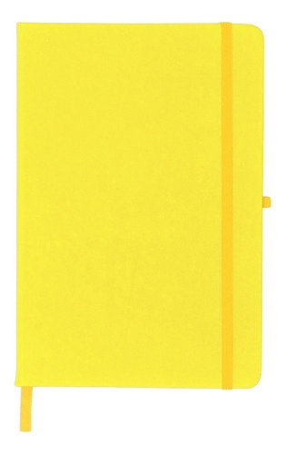 Caderneta Tipo Moleskine Suporte D Caneta 21x14 Rápido Cor Amarelo