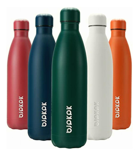 Bjpkpk Stainless Steel Water Bottles -25oz/750ml -insulated Color Verde Ejército