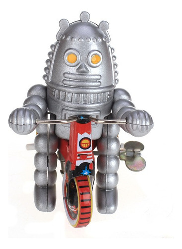 Retro Wind Up Baby Robot En Triciclo Juguete De Hojalata De