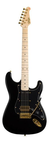 Guitarra Seizi Vintage Budokan Hss Black Gold Cor Preto Orientação da mão Destro