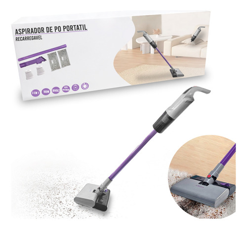 Aspirador Pó Portátil Automotivo Recarregável Ideal Carros