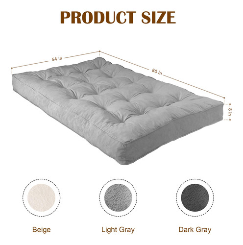 Colchón Futón Matrimonial Sofá Cama Plegable Espuma Triturad