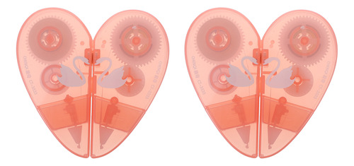 Cinta Adhesiva De Corrección Blanca En Forma De Corazón, 2 U