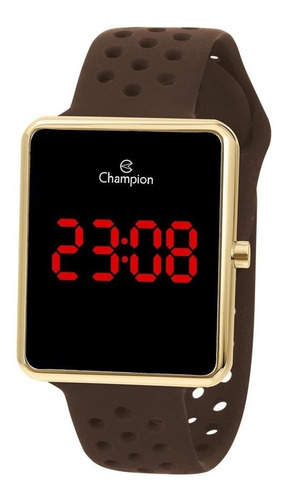 Relógio Champion Masculino Digital Dourado E Marrom Ch40081u