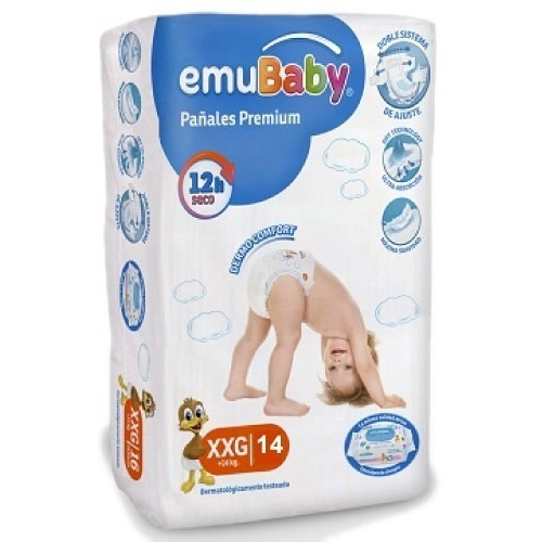 4pack Pañales Emubaby Premium Tallas P M G Xg Xxg