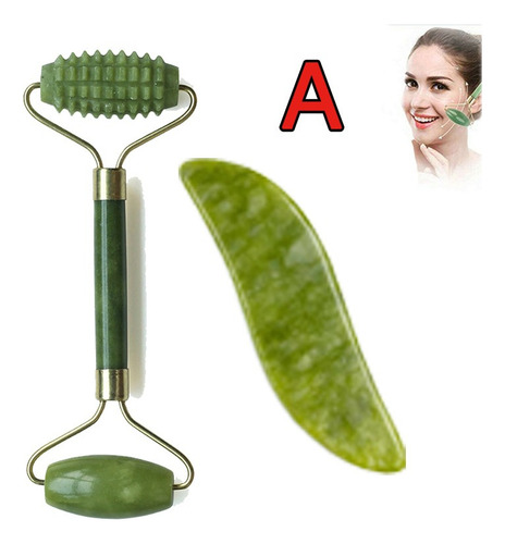 Aaa Rodillo De Masaje Facial Jade Gua Sha Antienvejecimiento