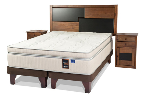 Cama Europea Maximo Cobre Flex King + Muebles Colonia