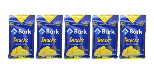 Bark Snacks P/ Cães Banana E Chia 60g Kit 5 Unid.