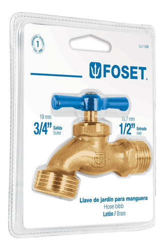 Llave Nariz Jardin, 1/2', Blister, Foset Foset 49089 Color Dorado