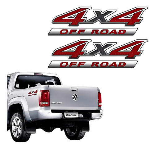 Par Adesivos Amarok 4x4 Off Road Vermelho