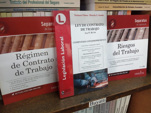 Libro Combo Ley De Contrato De Trabajo + Riesgos + Regimen