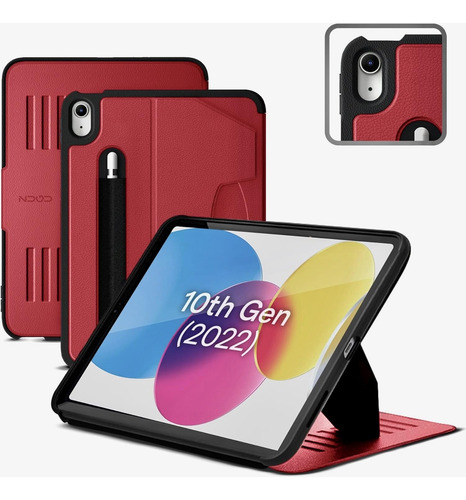 Funda Para iPad De 10.9  Delgada Protectora Rojo Escarlata