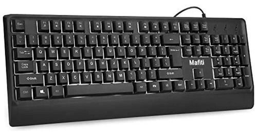 Mafiti Computadora Oficina Teclado Usb Con Cable 104 Teclas