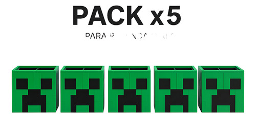 Lapicero Creeper Minecraft Pack X5 Gamer Deco
