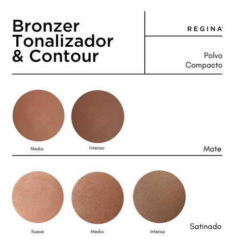 Imagen 4 de 5 de Bronzer Regina Tonalizador & Contour En Polvo Compacto