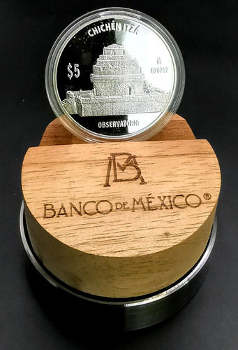Estuche Con Onza Observatorio Chichén Itzá Plata Proof 2011