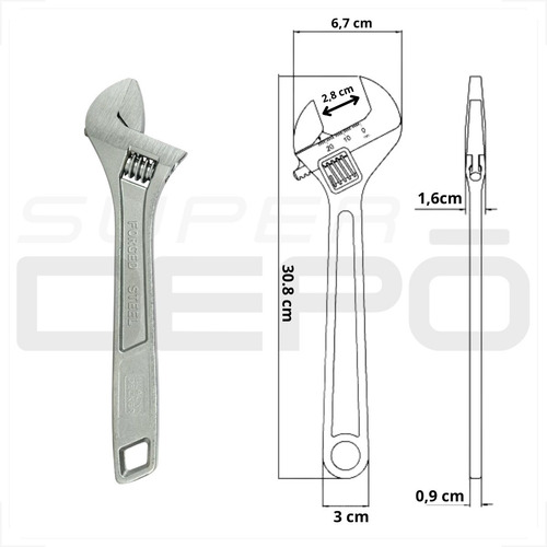 Chave Inglesa Ajustável Black&decker 10 Polegadas Em Aço