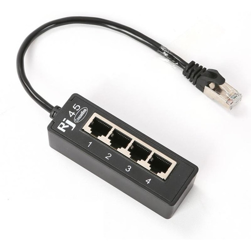 Splitter Ethernet Rj45 Conexión 1x4 (1 Puerto X 4 Salidas)