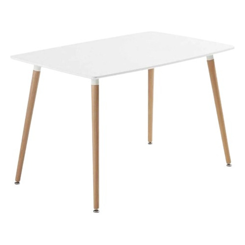 Mesa Eames Blanca 1.20m Patas En Madera. Armada Tienda Max