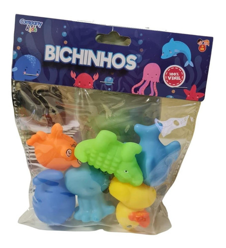 Kit Infantil Bichinhos De Vinil Com 6un Brinquedos De Água