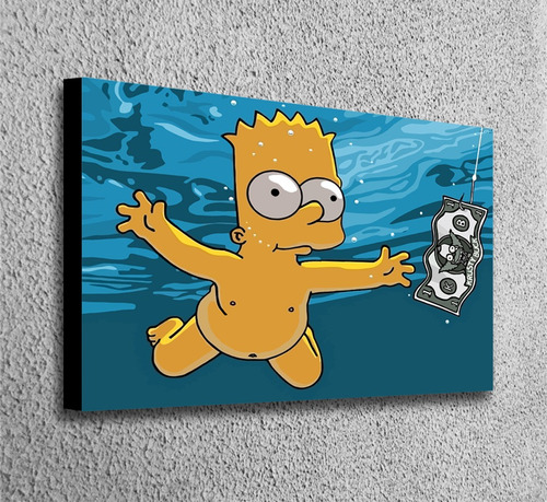 Cuadro De Serie Los Simpsons Rock Bart Nevermind