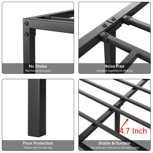 Base De Cama Individual 8 Pulgadas Sin Somier Plataforma Met