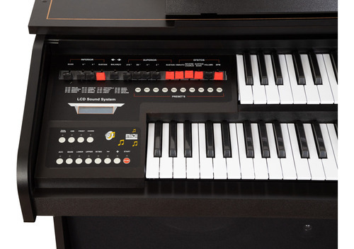 Orgao Eletronico Harmonia Hs75 Preto Brilho