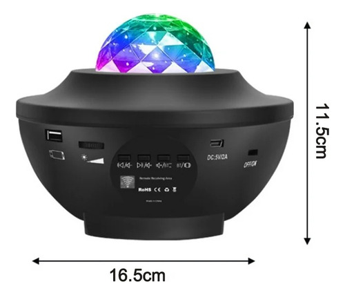 Lámpara Proyector Galaxia 21 Patrones Parlante Y Bluetooth