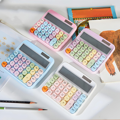 Calculadora Retrô Retangular 12 Dígitos Aiker Ak-j039 Cor Lilás
