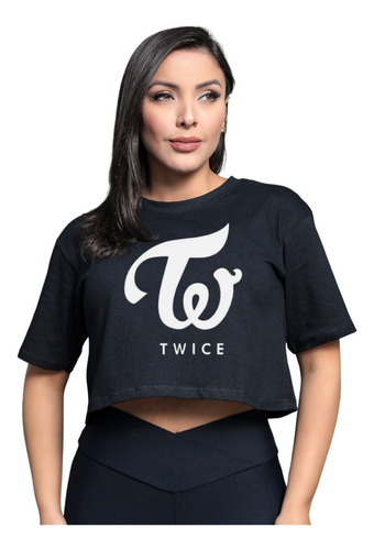 Camiseta Cropped Feminina Estilosa Larguinha Twice Kpop