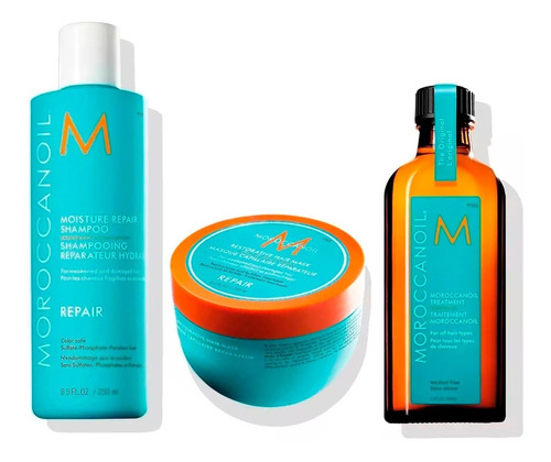 Moroccanoil Shampoo + Mascara Repair 250 Ml + Serum 100 Ml