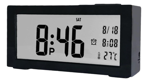 Reloj Digital Relojes De Cabecera Lcd Snooze Negro