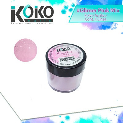 Koko Nails - Glimer Pink Mix Polvo Acrilico Uñas 1oz