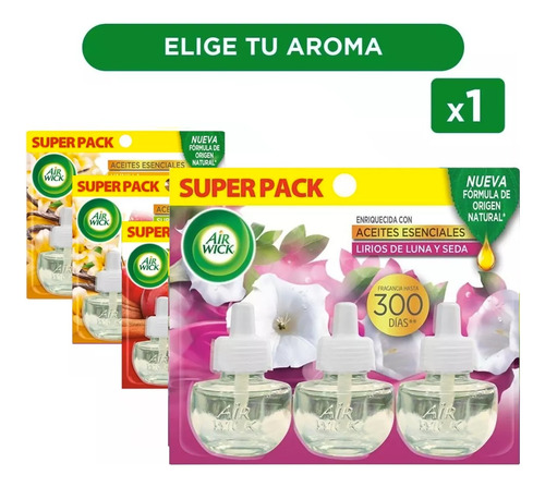 Air Wick Pack 3 Repuesto Electrico 21 Ml - Variedades