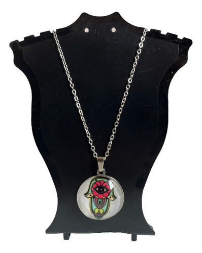 Collar Mano De Fatima Hamsa Y Ojo Turco