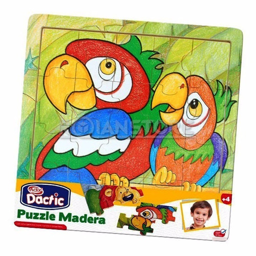 Puzzle Encaje Dactic Loro Madera Unidad