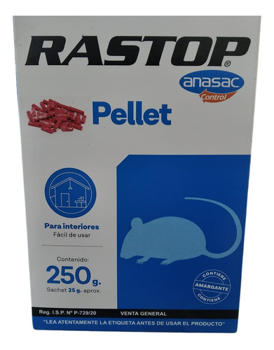Rastop Pellet 250g - Raticida Súper Efectivo Ratas Y Ratones
