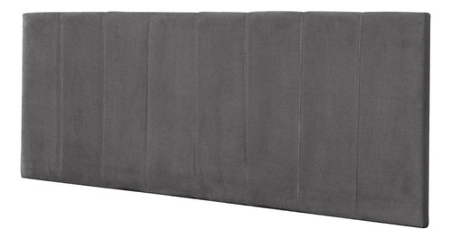 Cabeceira Painel Cama Viúva 120 Cm Vitória Suede Cinza Cor Cinza-escuro