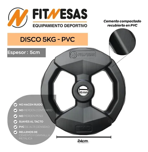 Par Discos Pesas Plastico De 5 Y 2,5 Kg Body Fitness Pump