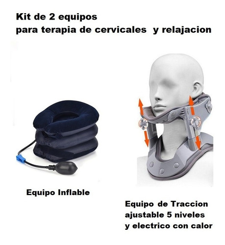 Kit De Tracción Soporte Cervical De Cuello Con Calor Y Aire