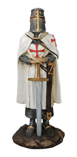 Guerreiro Medieval Templário Espada Cruz De Malta Resina