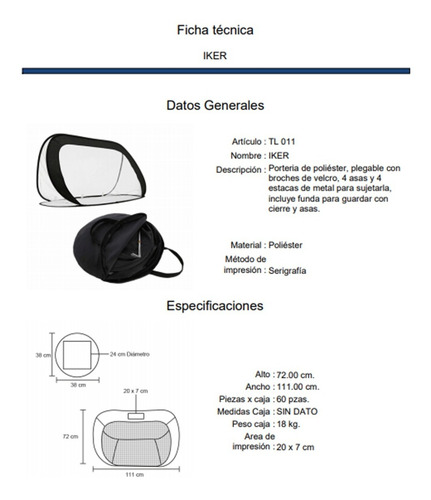 Imagen 6 de 10 de Portería Plegable De Poliéster Con Broches
