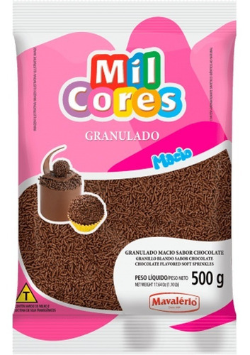 Imagem 1 de 1 de Granulado Macio Sabor Chocolate 500g Mil Cores