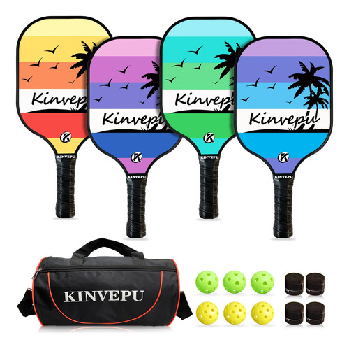 Juego Paddle De Pickleball Set 4 Raquetas De Pickleball De