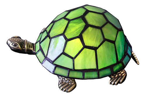 Zjart Tortoise Lámpara Tiffany Estilo Tortuga Lámpara Verde 