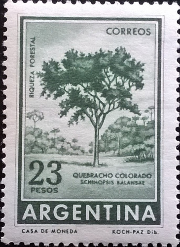 Argentina, Sello Gj 1311 Quebracho 23p Nacion 65 Mint L11715