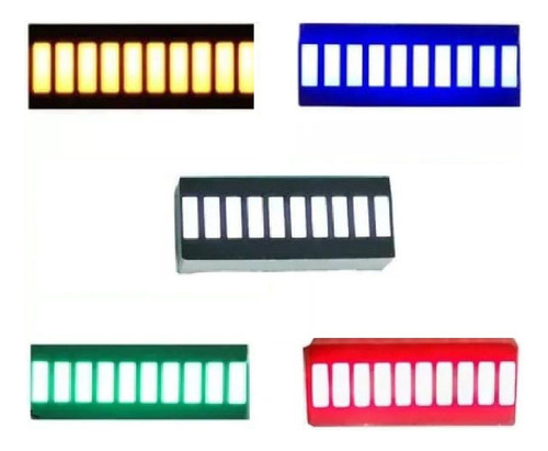 50 Piezas Display Barra Led 10 Segmentos Colores, Rgbyw