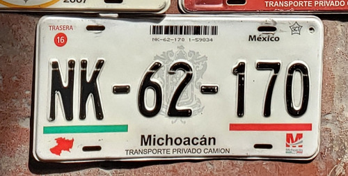 Placa Mexicana Del Estado De Michoacán 2010